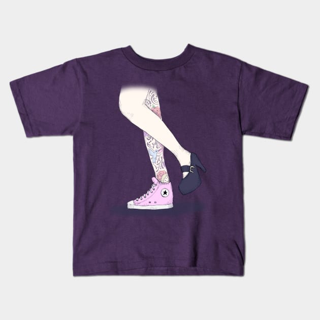 Girl Shoes Kids T-Shirt by LVBart